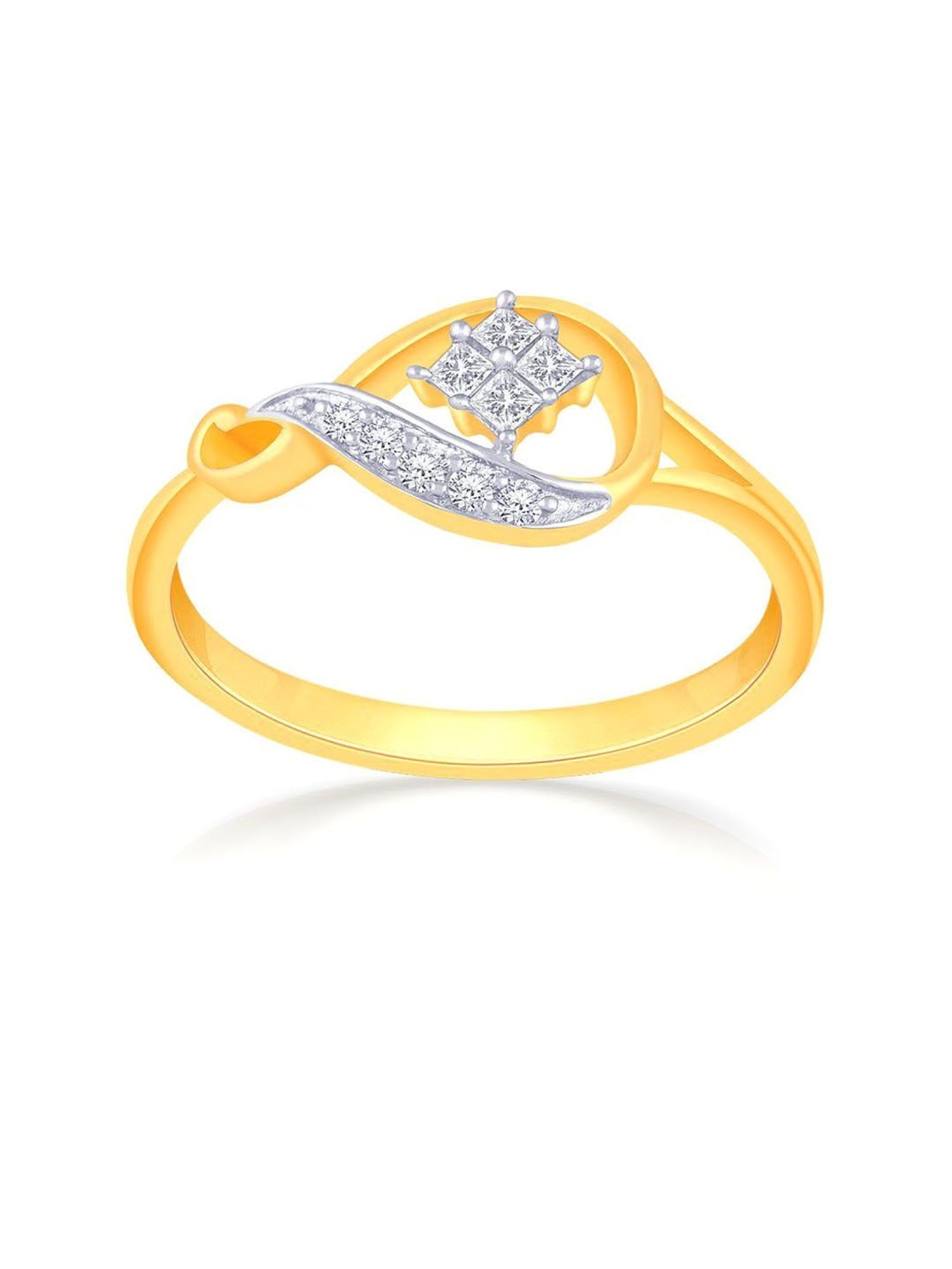 Mia By Tanishq Nature's Finest 14k Yellow Zigzag Treasures Gold Diamond Ring