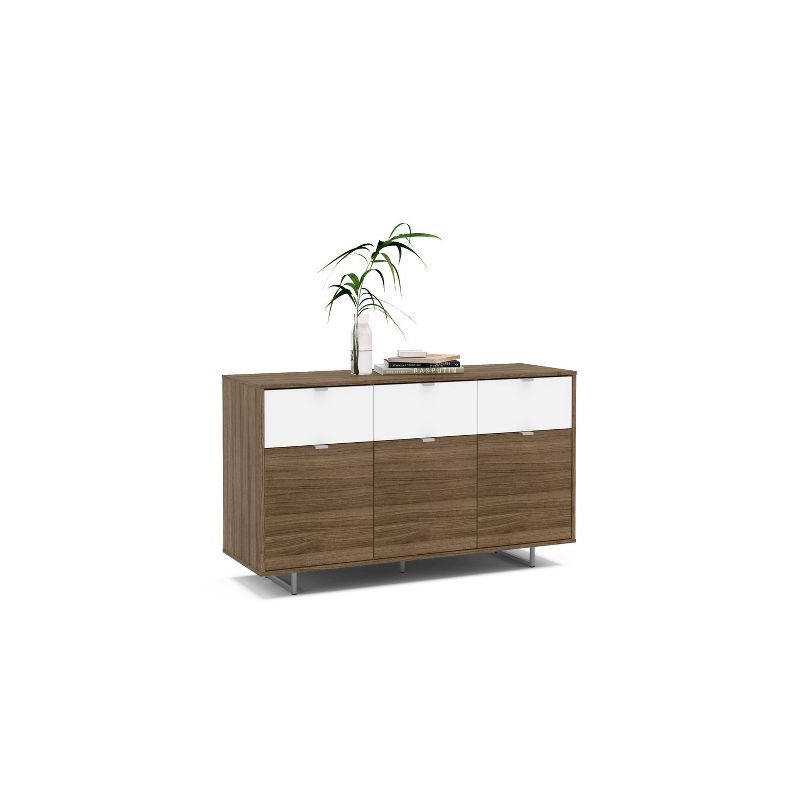 53" Hamilton Sideboard Walnut and White - Chique
