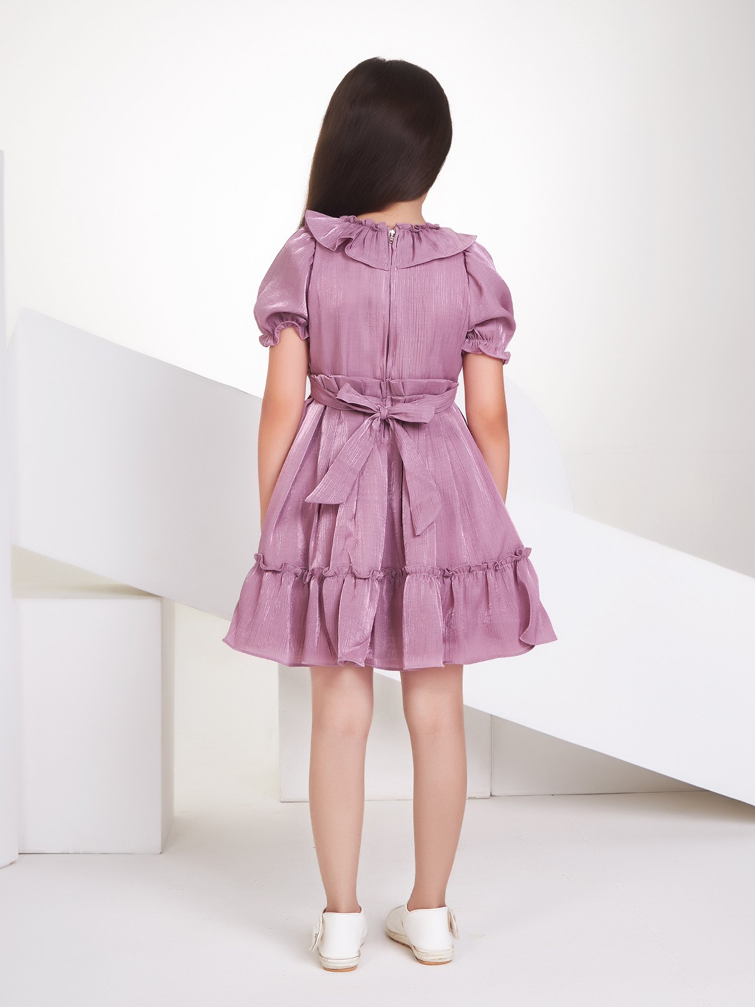 Peppermint Kids Mauve Textured Dress