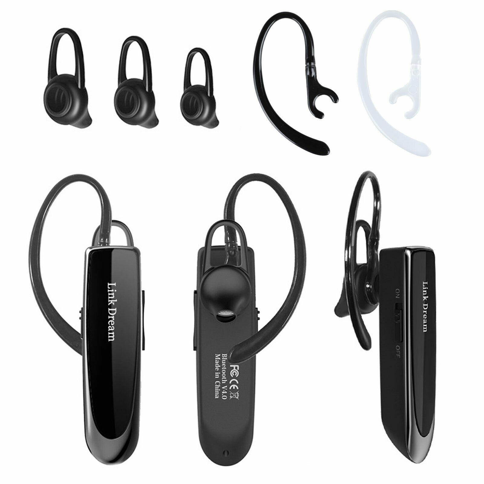 Wireless Bluetooth Noise Cancelling Trucker Headset Earpiece For Driving Black