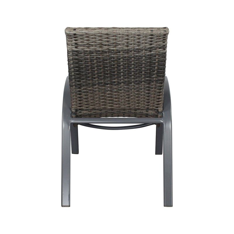 Santa Fe 5pc Wicker 48" Round Dining Set - Silver - Courtyard Casual