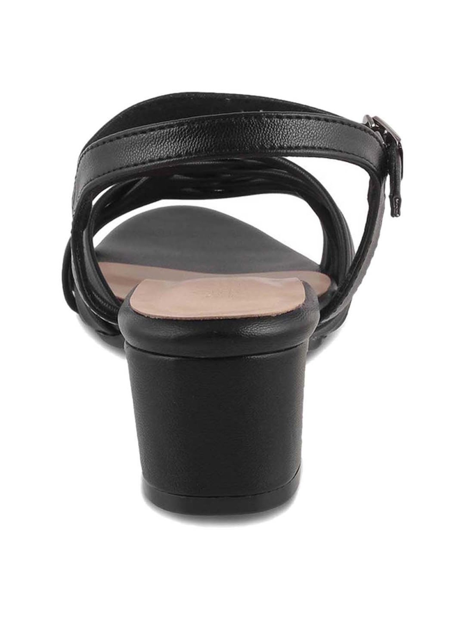 Tresmode Women's Black Ankle Strap Sandals