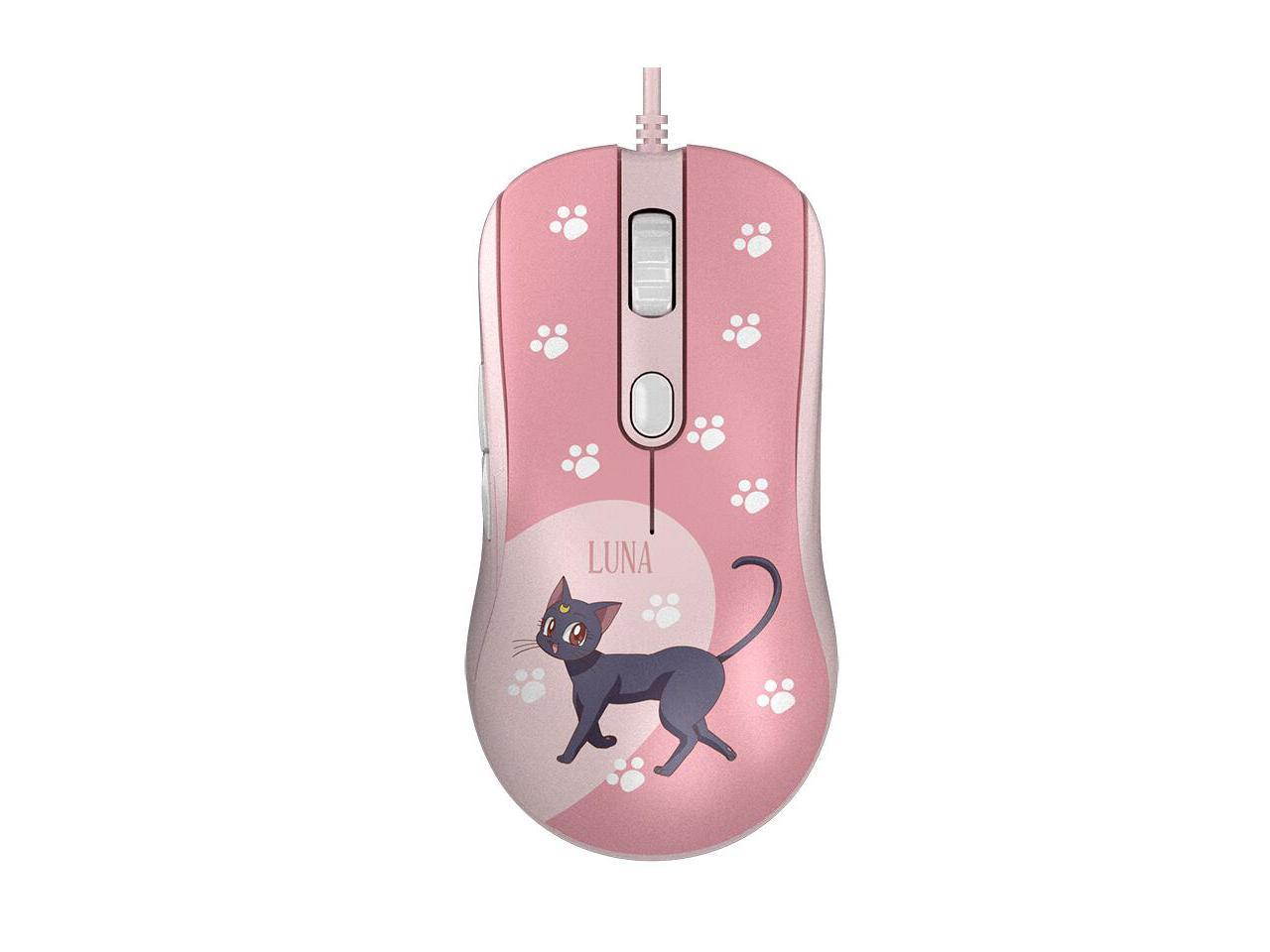 AG325 2500DPI 6 Programmable Buttons USB Wired Gaming Mouse Pixart PMW3325-Pink Crystal-LUNA