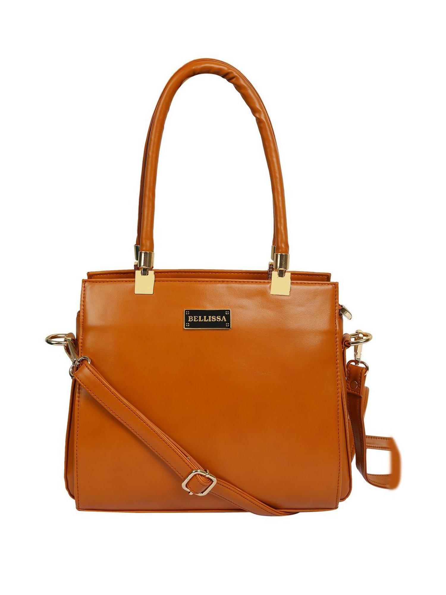 Bellissa Tan Solid Medium Premium Shoulder Handbag