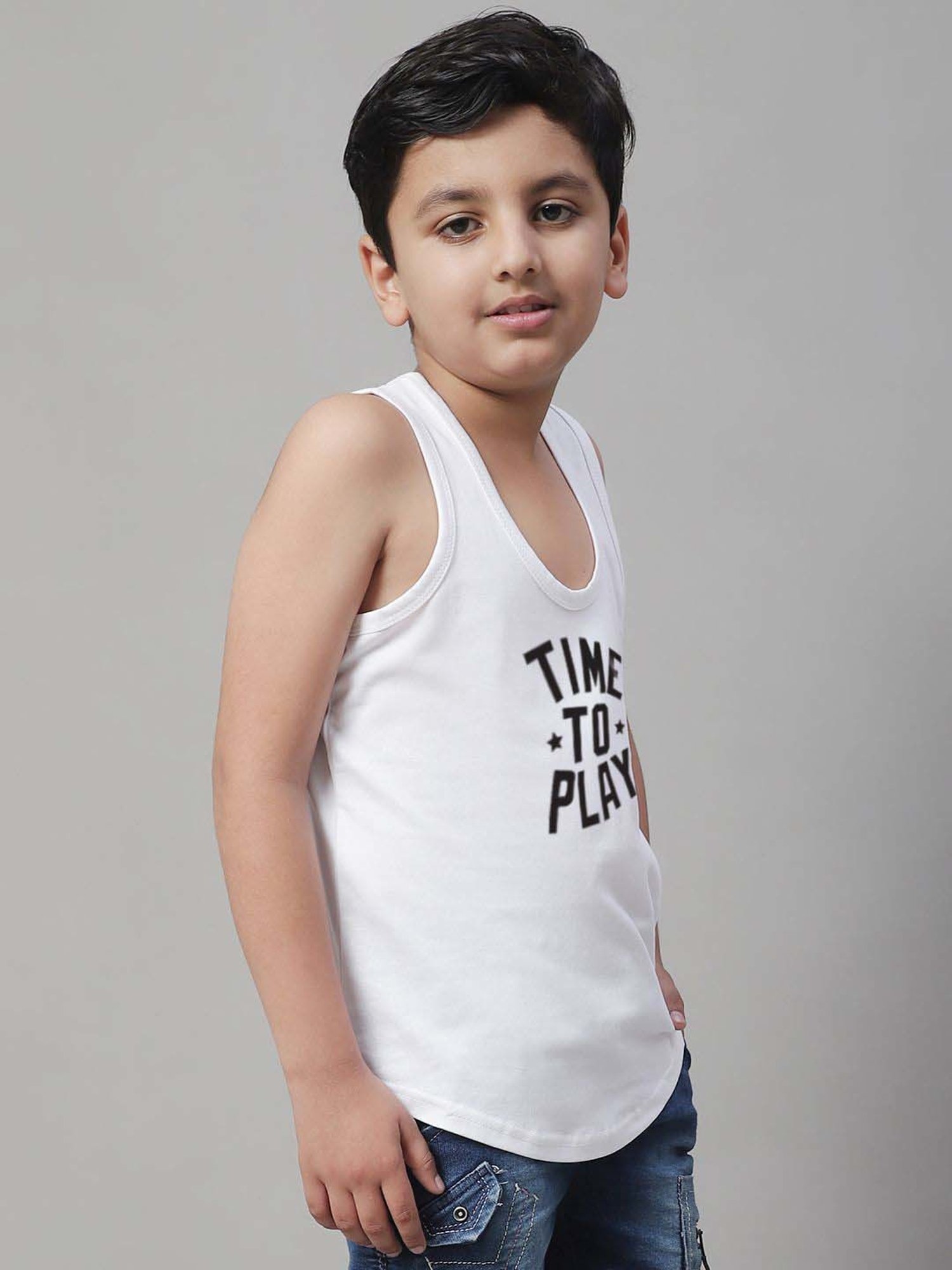 Palm Tree Kids White Printed Vest