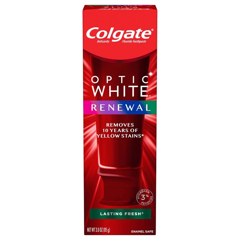 Colgate Optic White Renewal Teeth Whitening Toothpaste - Lasting Fresh - 3oz