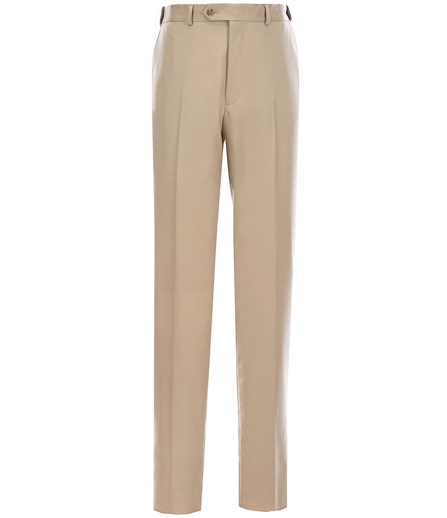 Hart Schaffner Marx Tailored Flat Front Solid Dress Pants