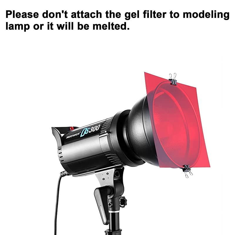 12 x 12Inches Pack of 8 Transparent Color Correction Lighting Gel Filter in 8 Different Colors