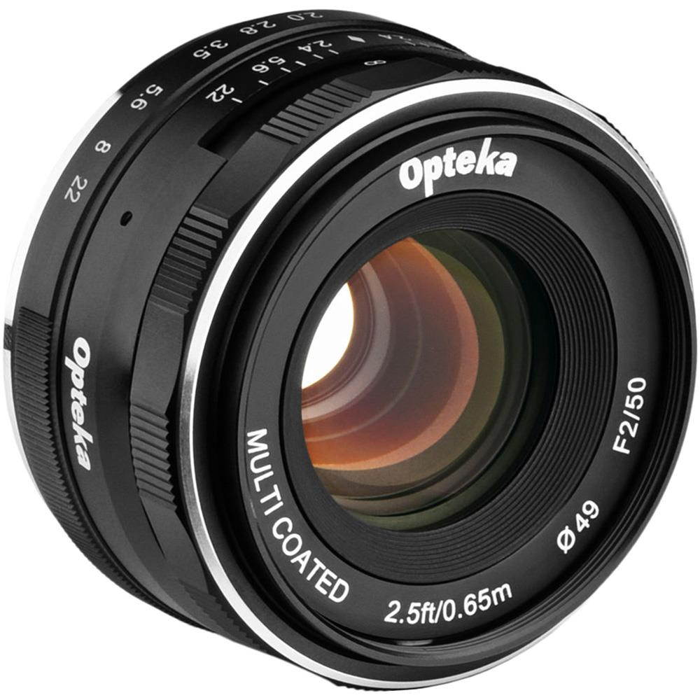 Opteka 50mm f/2.0 HD MC Manual Focus Prime Lens for Fuji X Mount APS-C Digital Cameras
