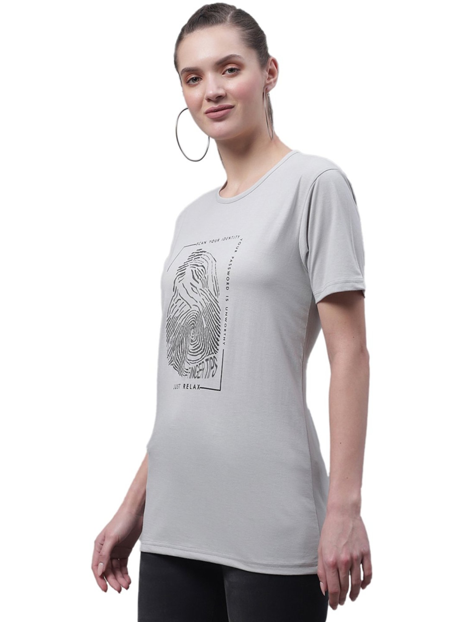 Vimal Jonney Grey & Navy Cotton Printed T-Shirt - Pack Of 2