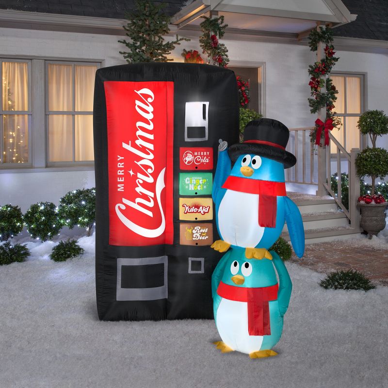 Gemmy Christmas Airblown Inflatable Mixed Media Gnome w/Curved Hat, 5 ft Tall, Multicolored