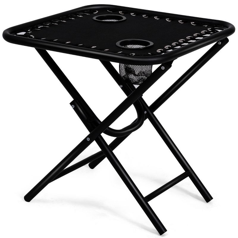 Costway 3PC Zero Gravity Reclining Lounge Chairs Table Pillows Folding Portable Black