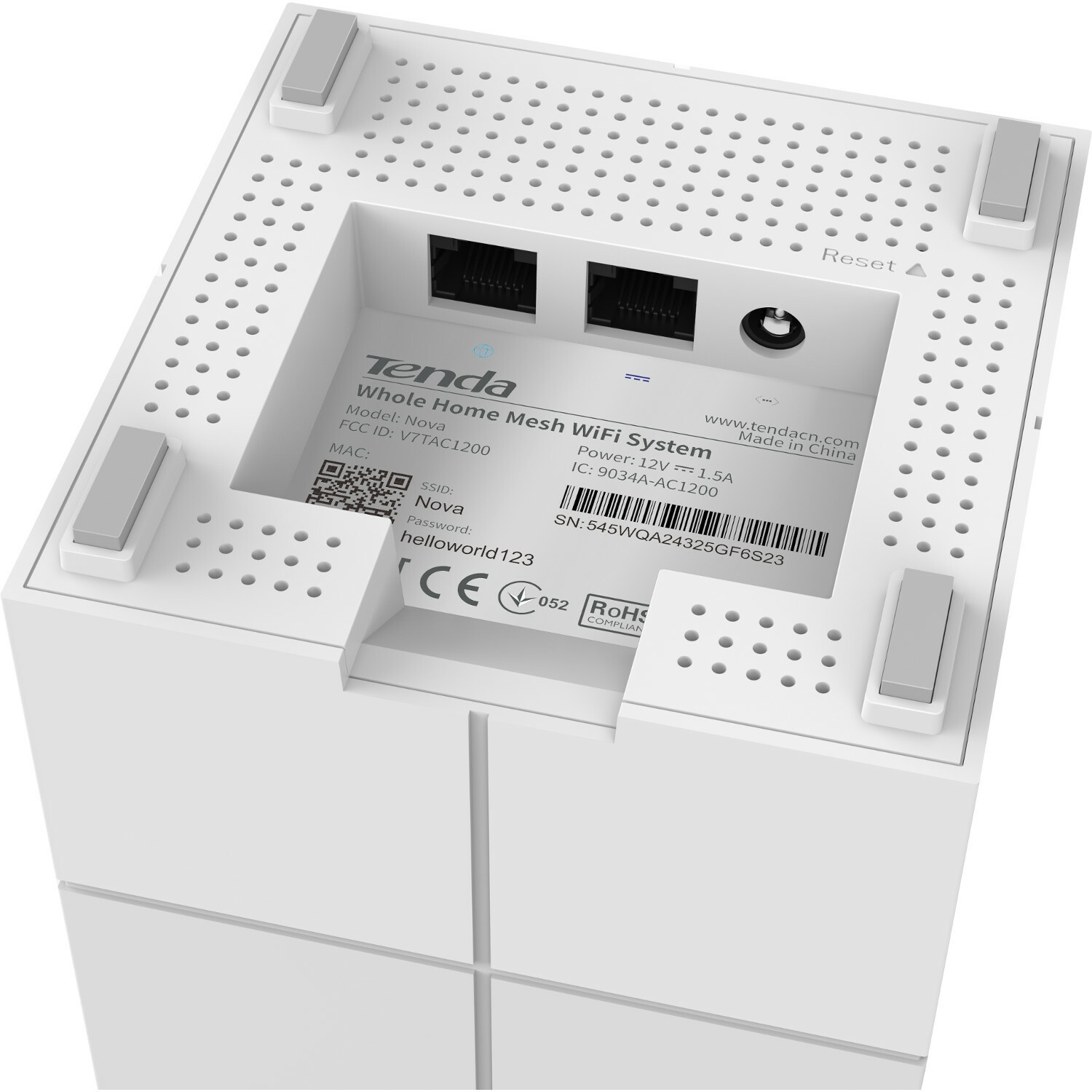 Tenda Nova MW6(1-pack) Whole Home Mesh WiFi System Coverage up to 2,000 sq.ft, 1-2 bedrooms, Plug and Play, Works with Alexa,Parental Controls,2 Gigabit Ports/Unit