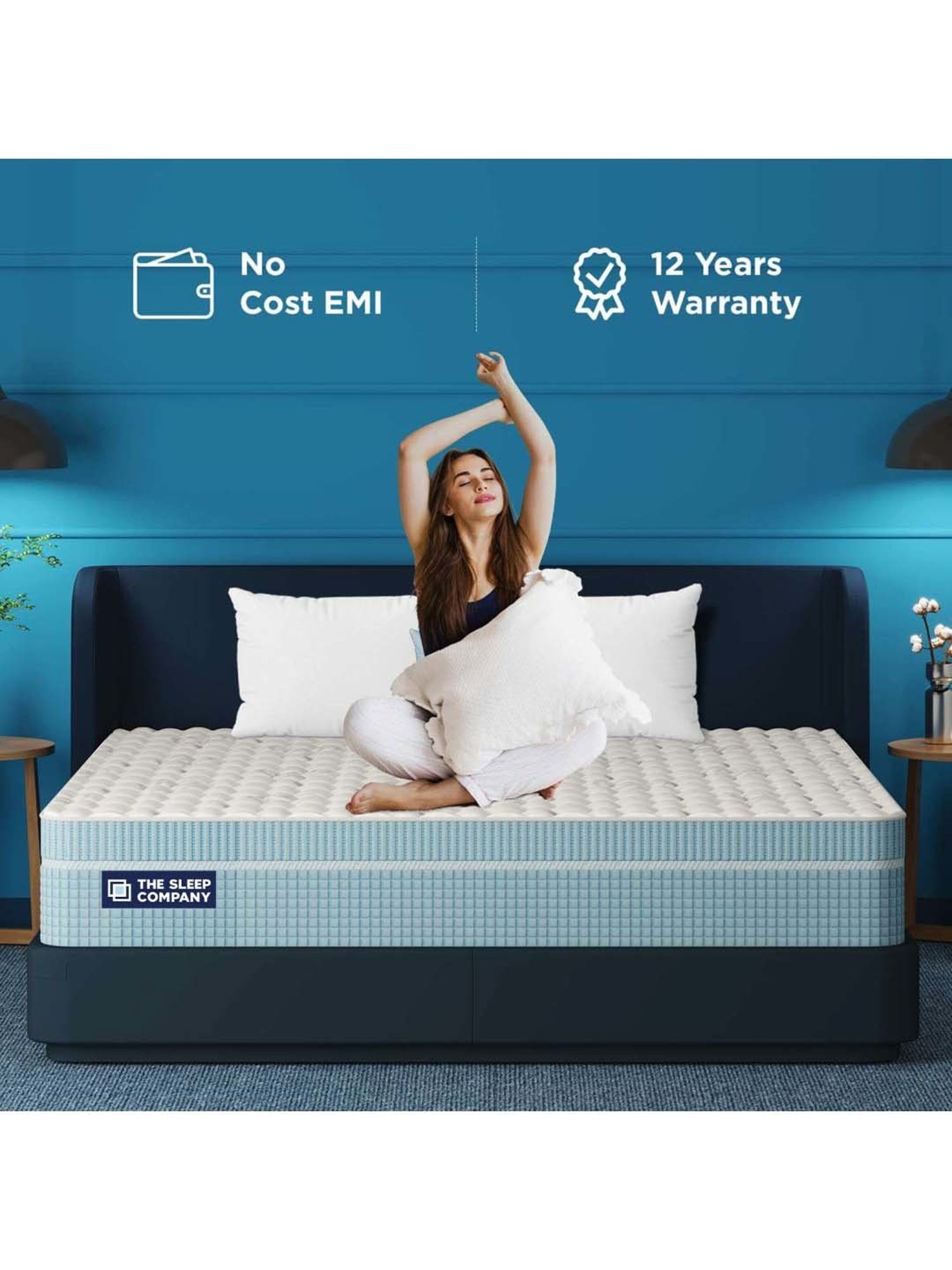 The Sleep Company SmartGrid Luxe Royale White Latex Queen Size Super Soft Mattress 75X60X8 Inch