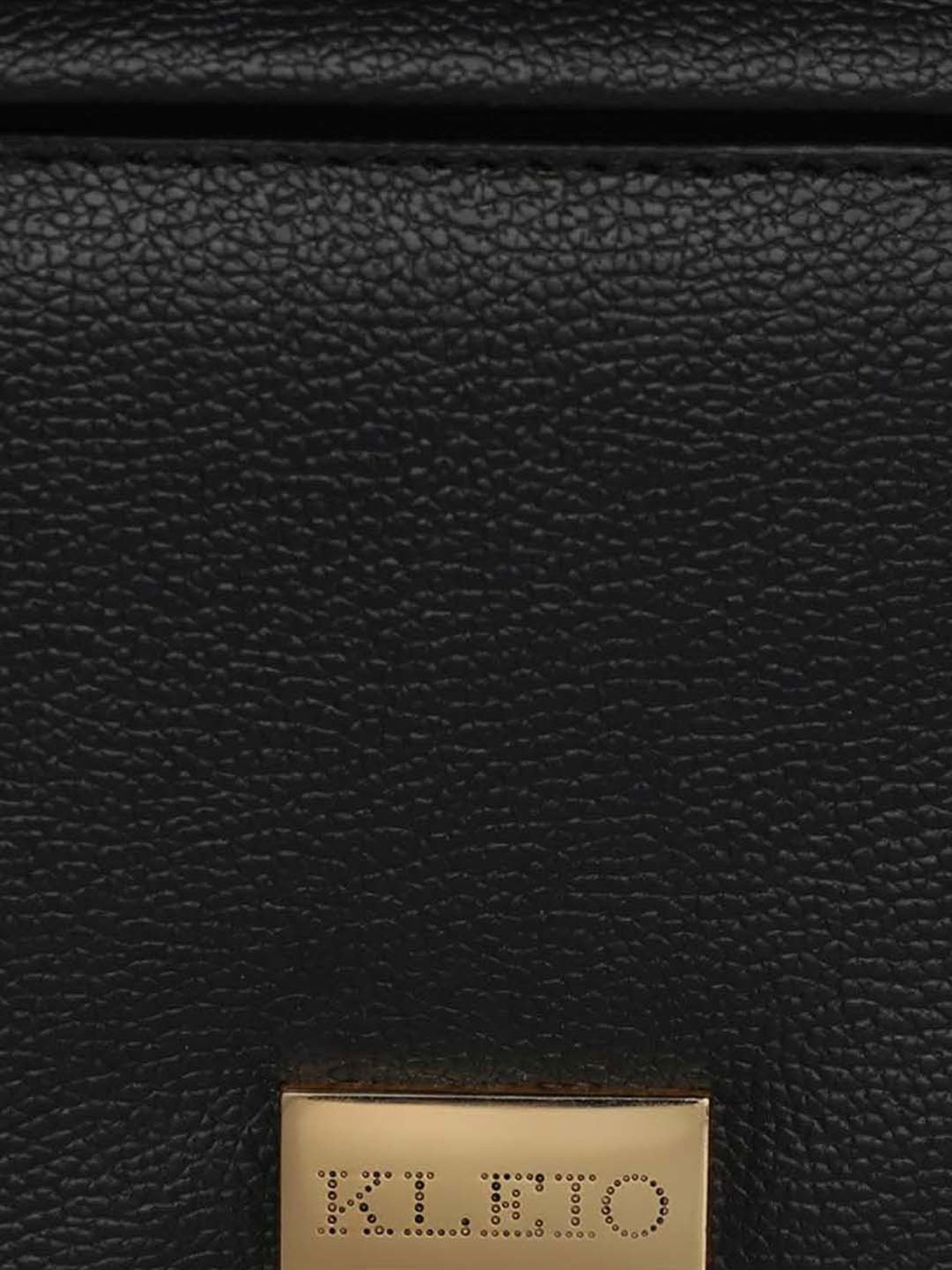 KLEIO Black Solid Medium Sling Handbag
