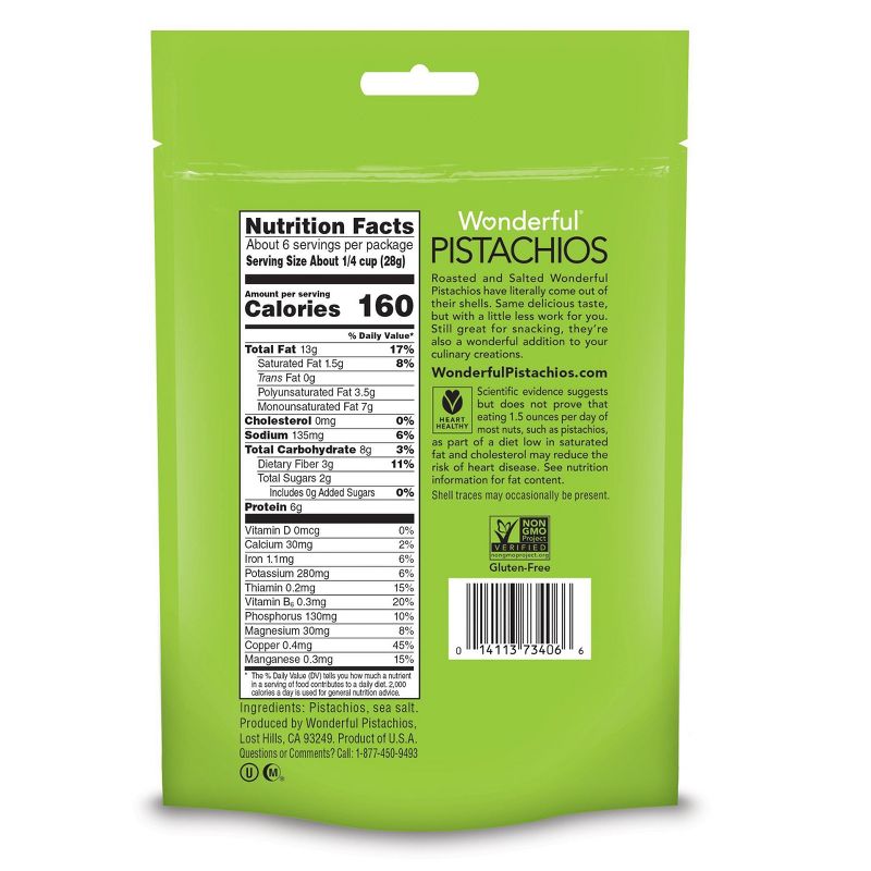 Wonderful Roasted & Salted Shelled Pistachios - 6oz