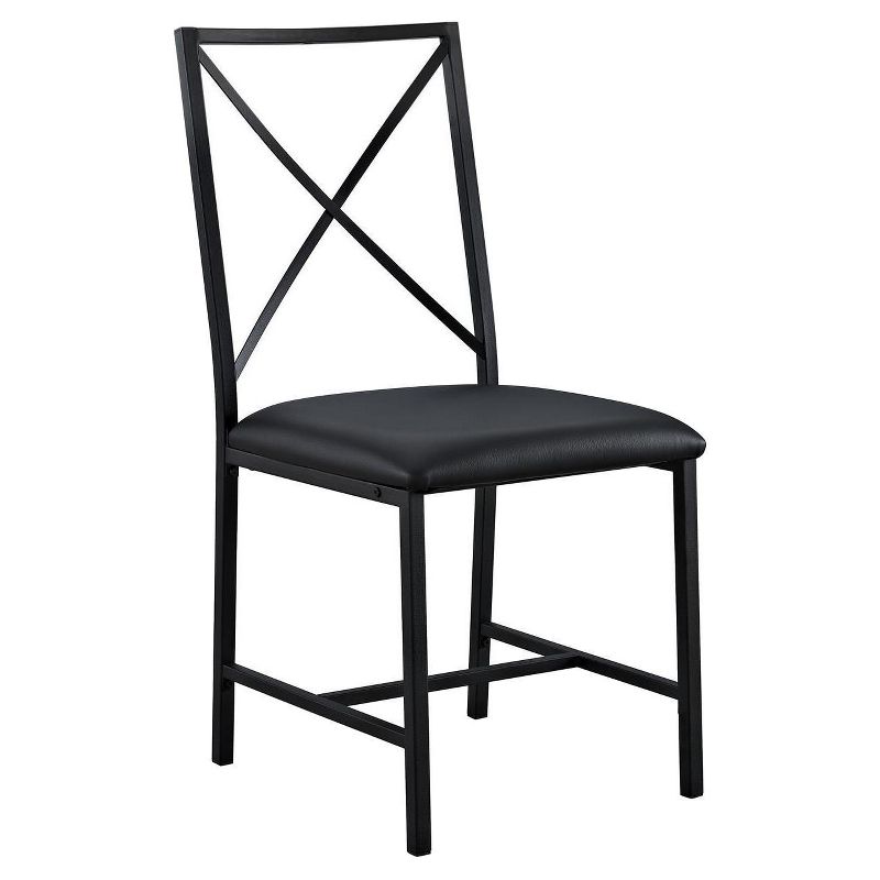 3pc Metal and Glass Dining Set Black - Dorel Living