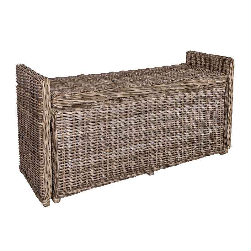 happimess Naples 47.50" Wicker Trunk Storage Bench, Gray