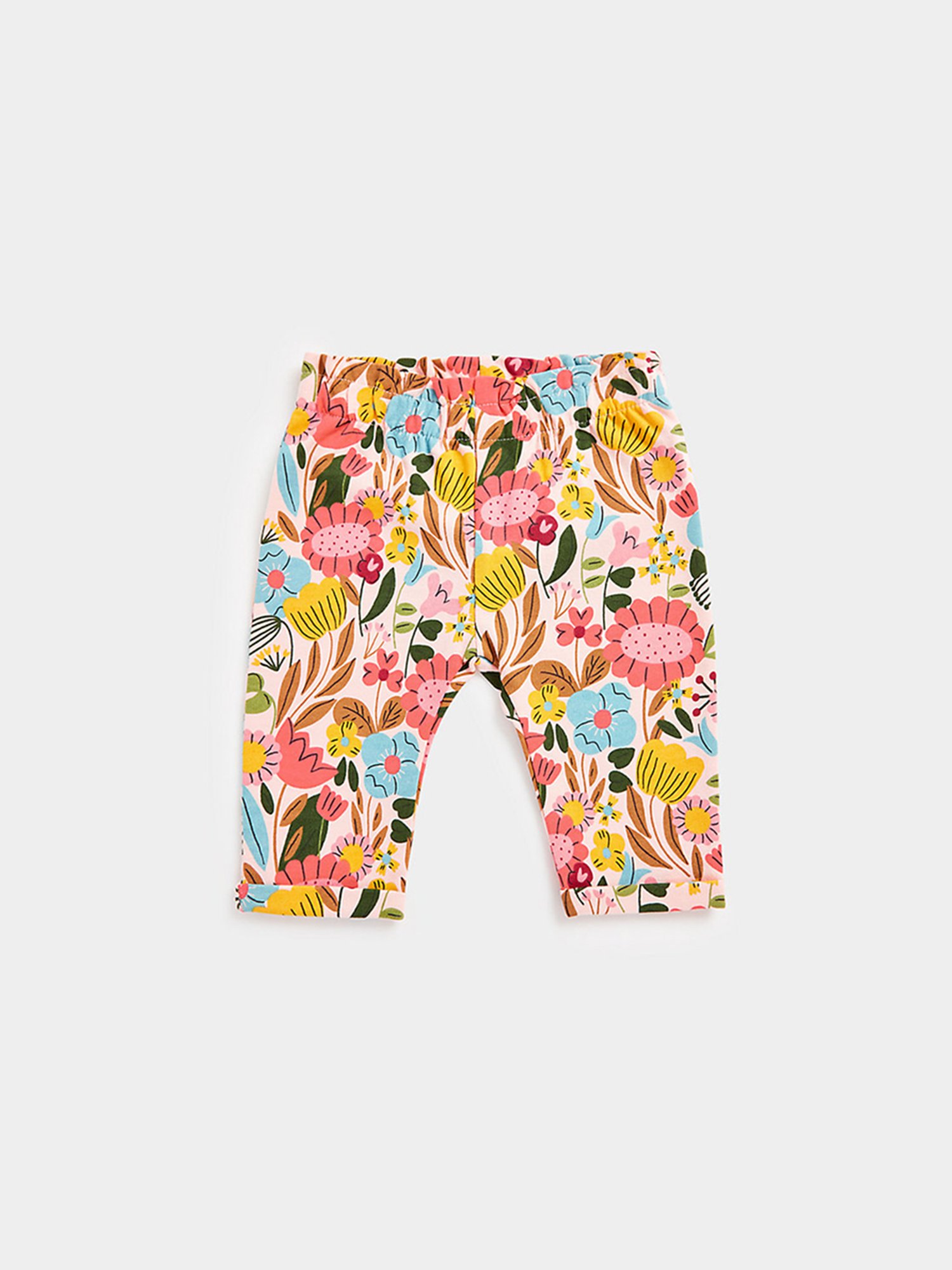 Mothercare Kids Peach Floral Print Leggings (Pack Of 2)