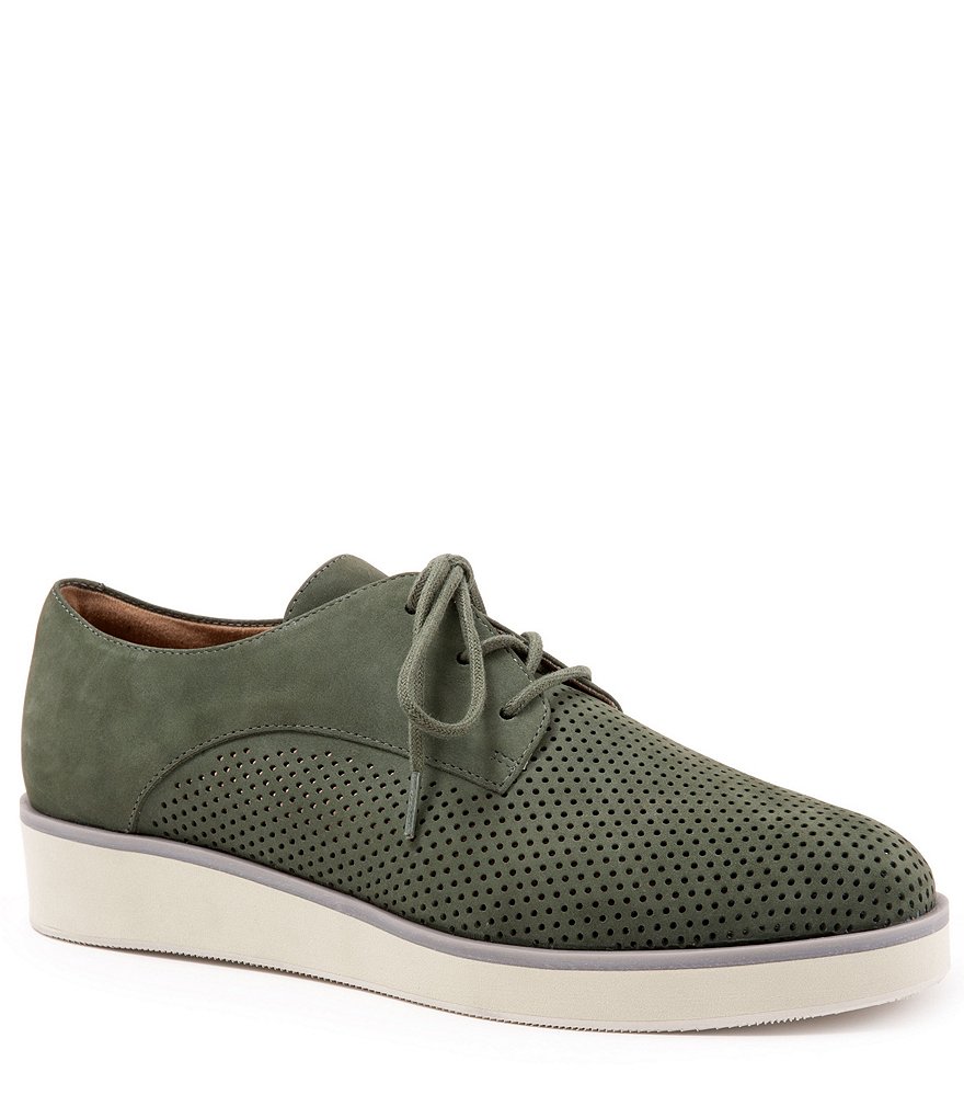 SoftWalk Willis Perforated Suede Platform Oxfords