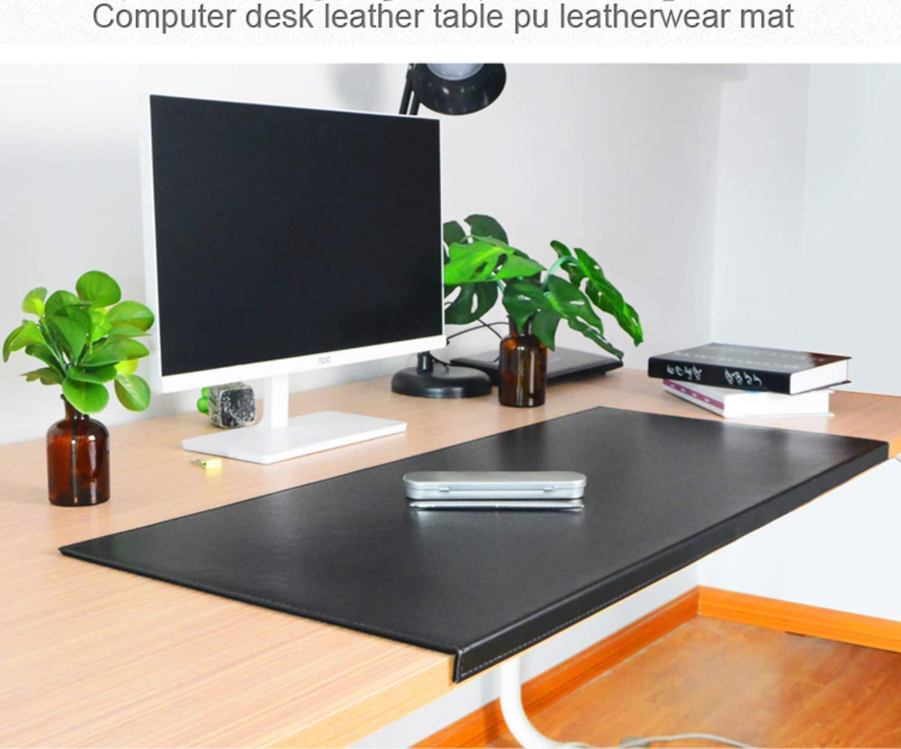 Multifunctional Office Desk Pad with Full Fixation Lip,Table Pad Blotter Protector 35.5&rdquo;x 15.8" BUBM Smooth Waterproof PU Leather Mouse Pad Edge-Locked
