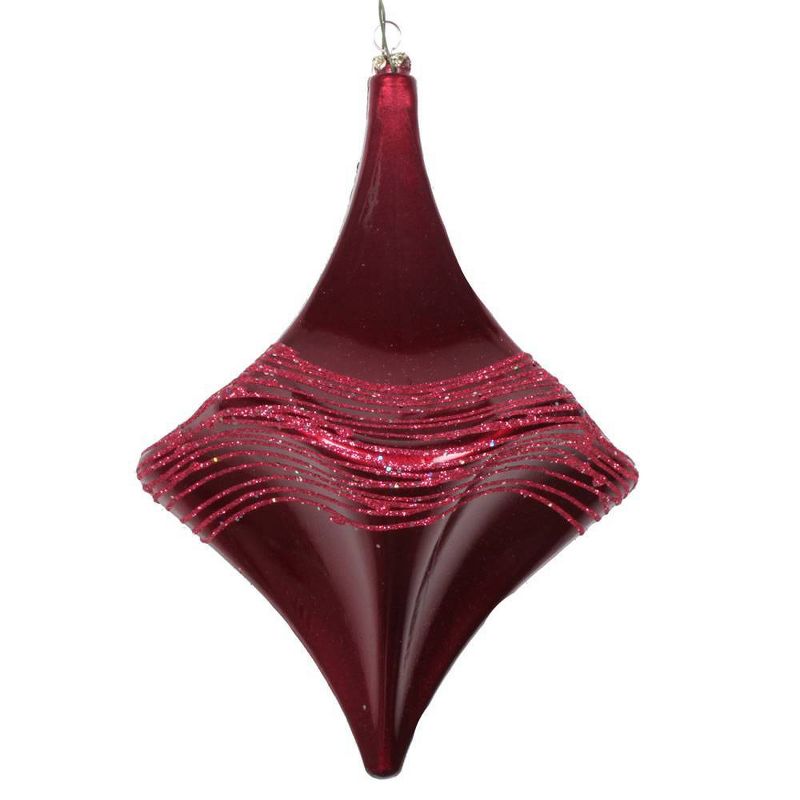 Vickerman 8" Candy Glitter Drop Ornament Berry Red