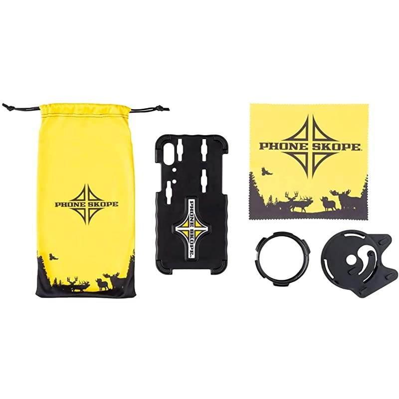 Complete Digiscoping Kit Compatible with iPhones OR Samsung Includes PhoneCase + Eyepiece Adapter + Lens Cloth