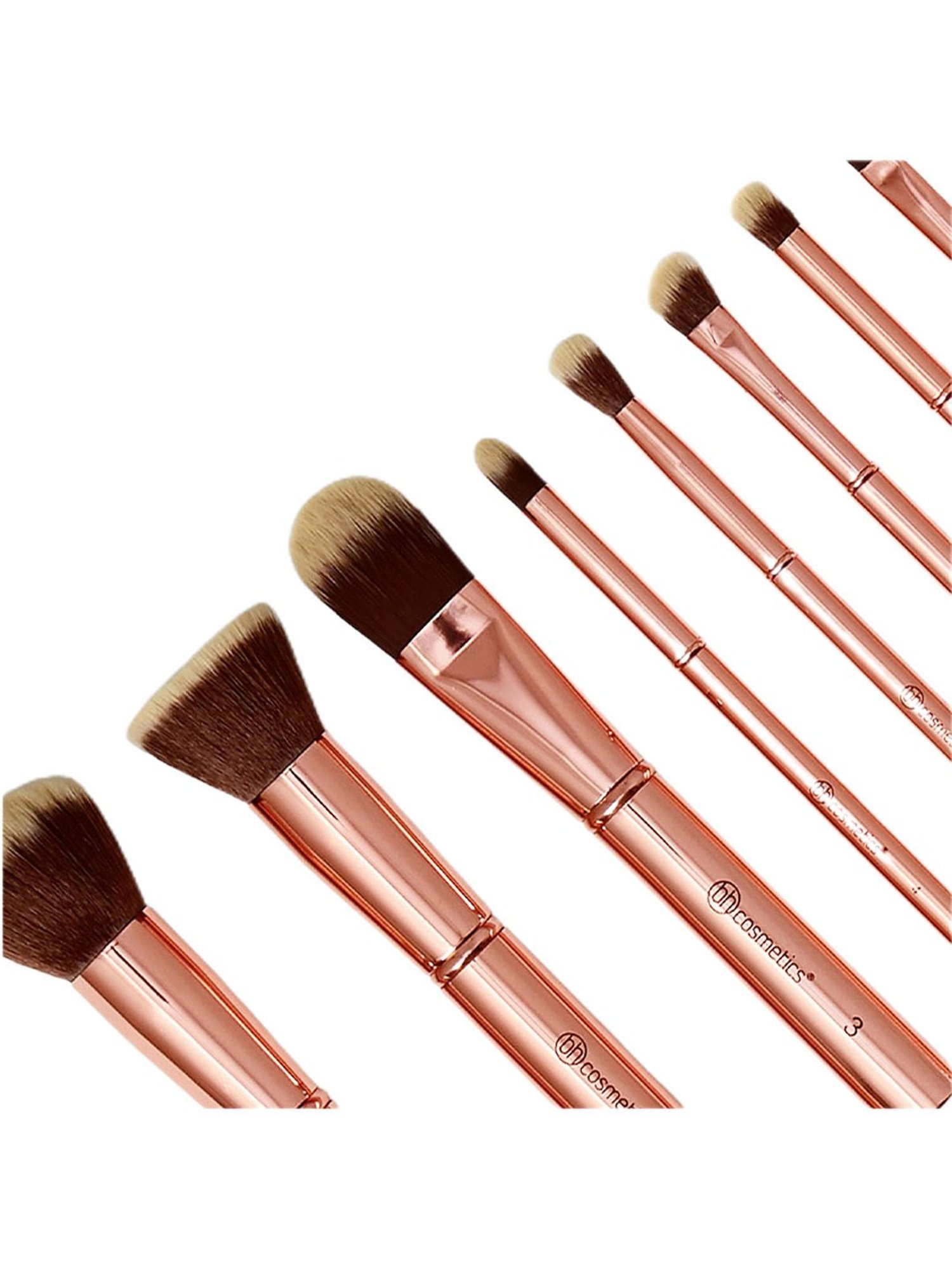BH Cosmetics Metal Rose Brush Set with Cosmetic Bag