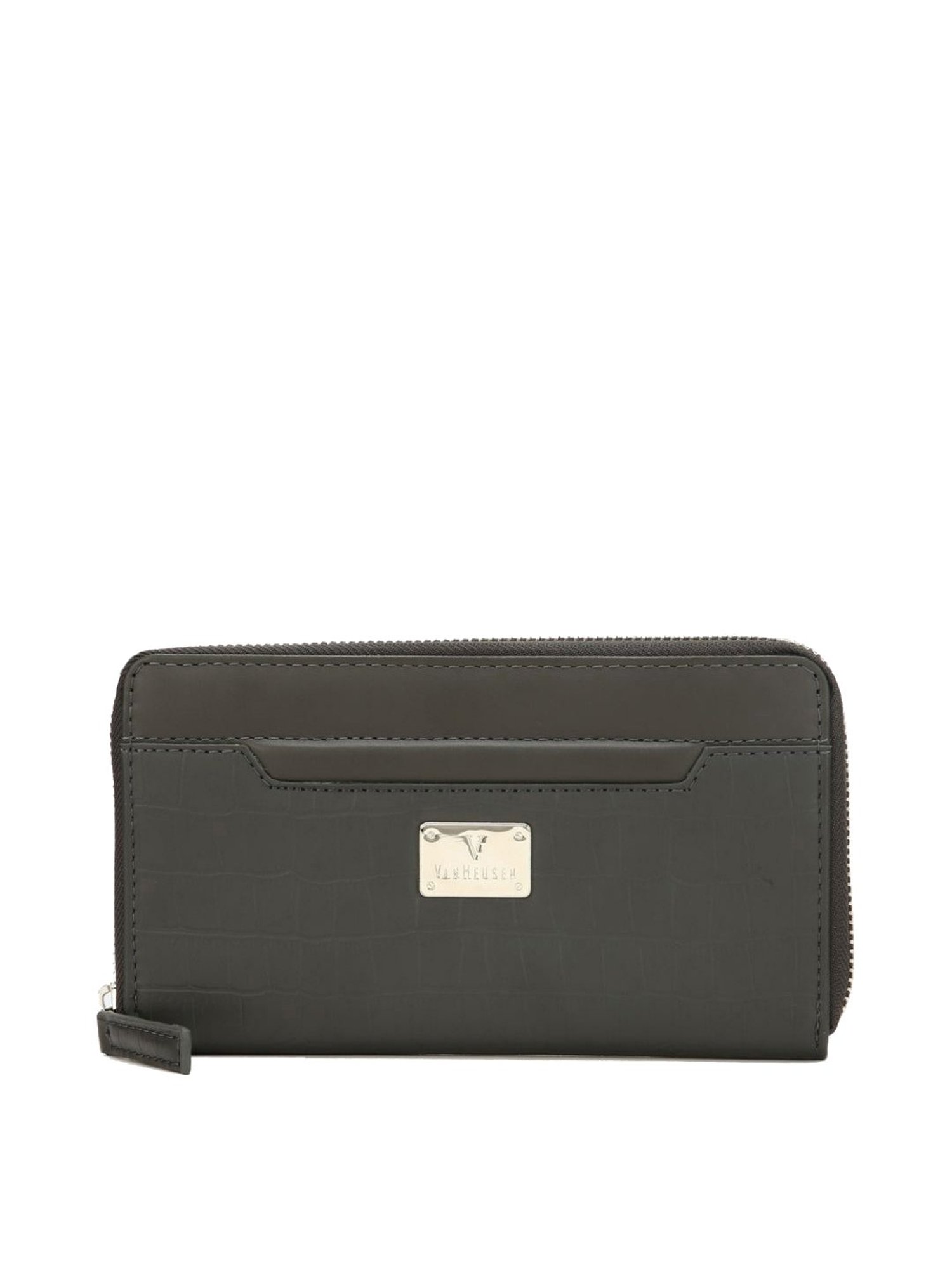 Van Heusen Olive Textured Zip Around Wallet for Women