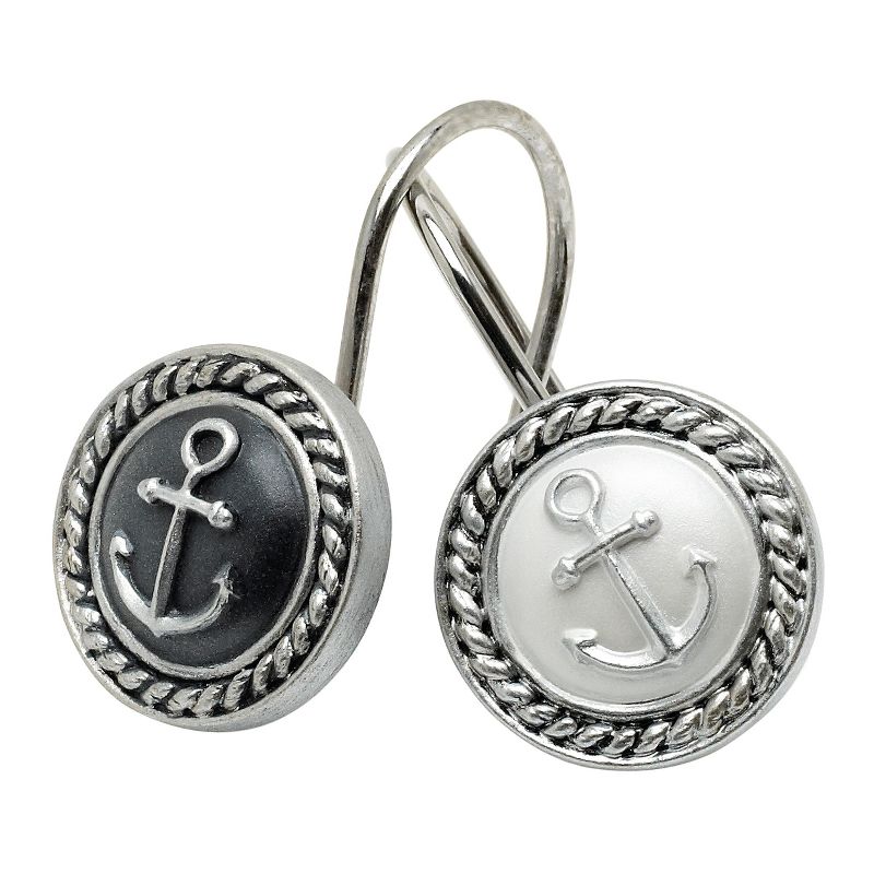 Beach Cottage Resin Slate Novelty Shower Curtain Hooks Natural/Slate - India Ink