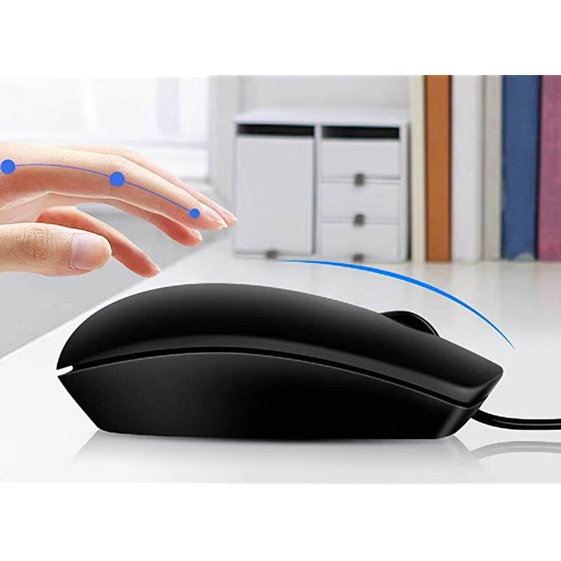 MS116 Wired USB Optical Mouse Ergonomic Optical Mice Sensitivity 1000 dpi Cable Length 1.8m - 6 Months' Warranty