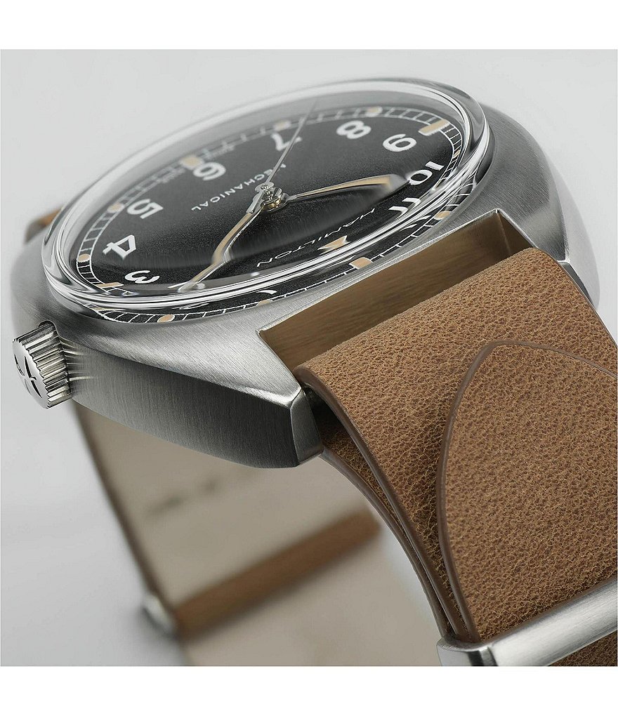Hamilton Khaki Aviation Pilot Pioneer Mechanical Leather Strap Watch