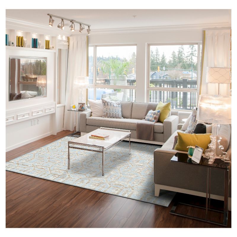 7'10"X11' Quatrefoil Design Loomed Area Rugs Ice - Weave & Wander