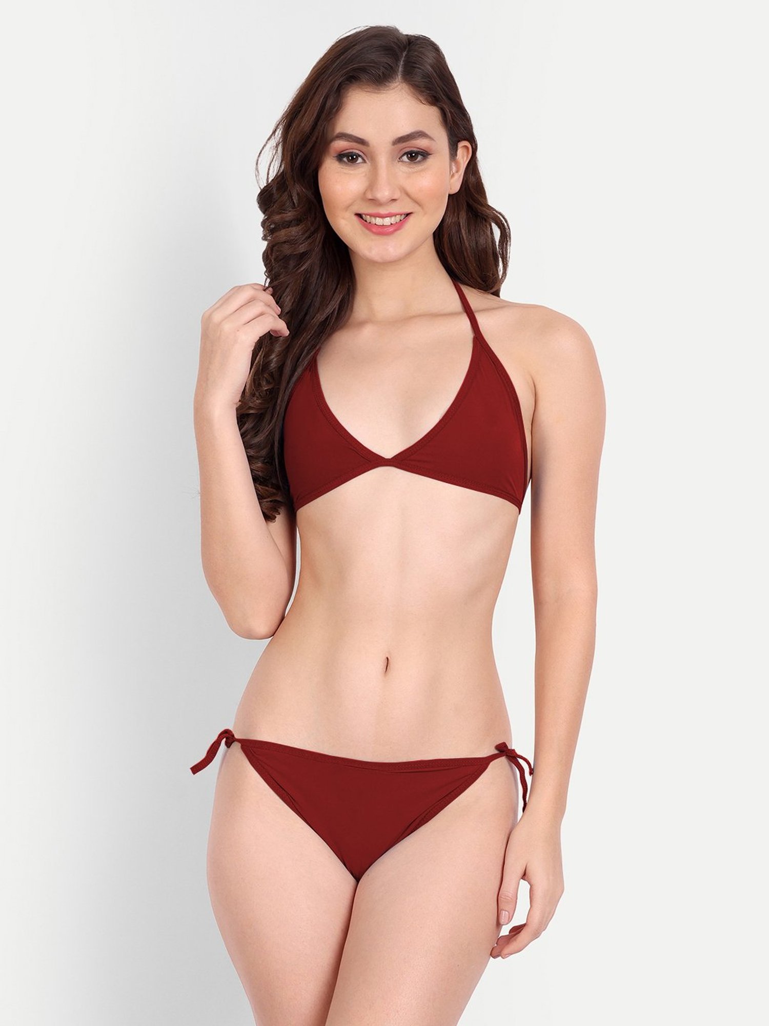 mod & shy Pink Self Pattern Lingerie Set