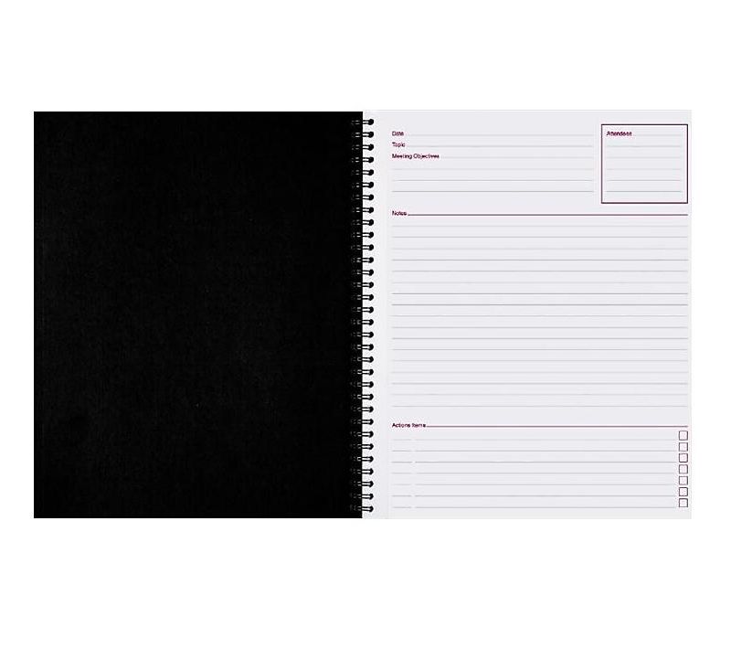 Cambridge Side Bound Guided Business Notebook Linen Meeting Notes 11 x 8 1/4 80 Sheets 06132