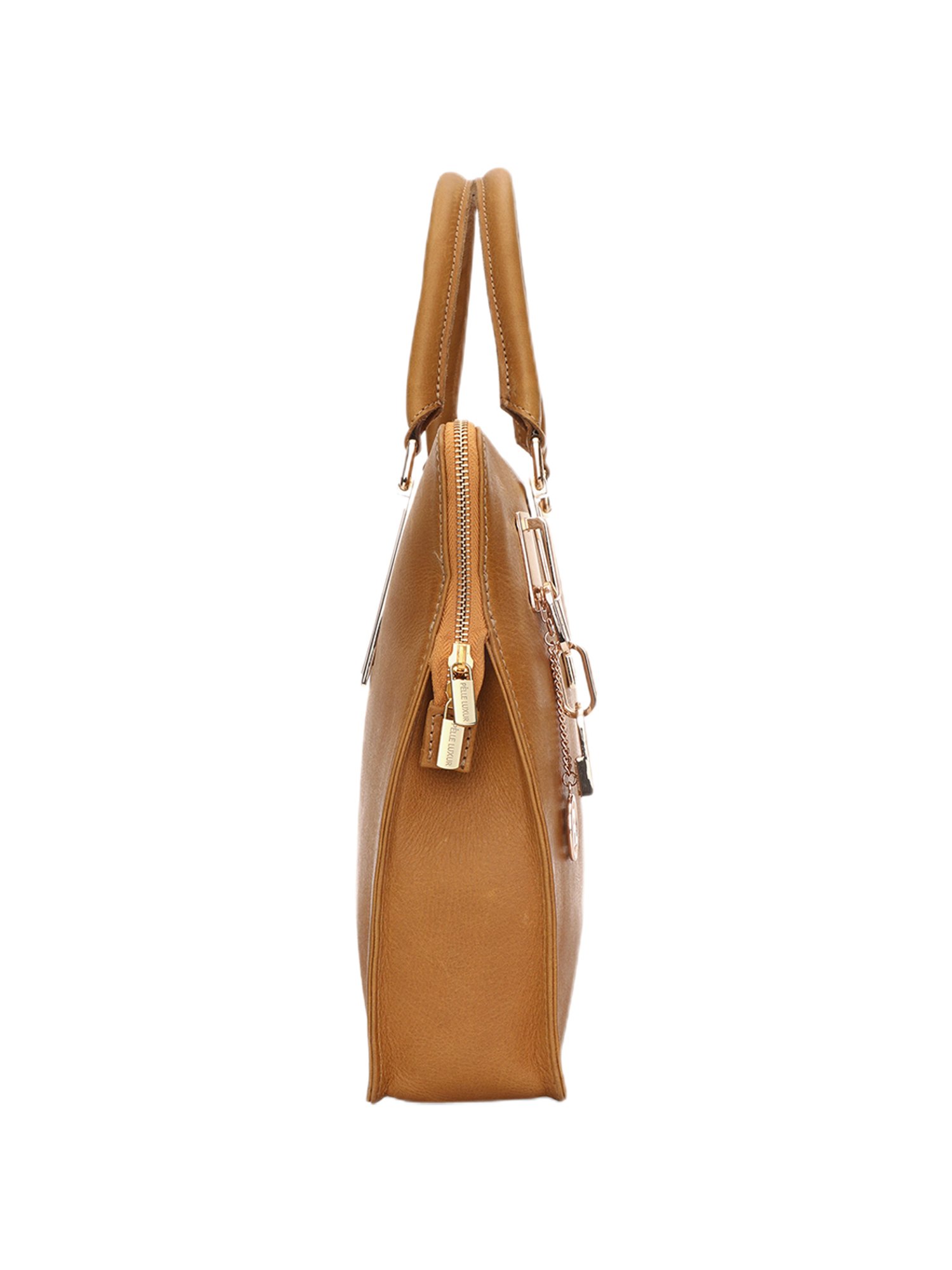 PELLE LUXUR Tan Medium Messenger Bag