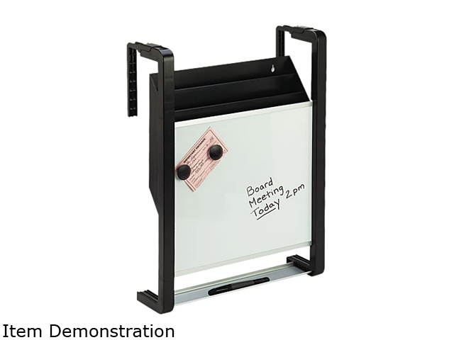 Quartet OFD Hanging File Pocket with Dry Erase, Letter, Three Pocket, Black/Silver