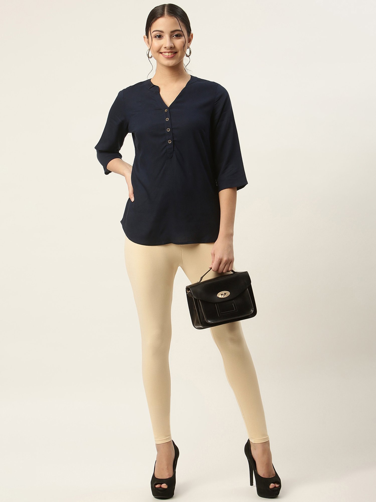 Ms.Lingies Cream Cotton Leggings