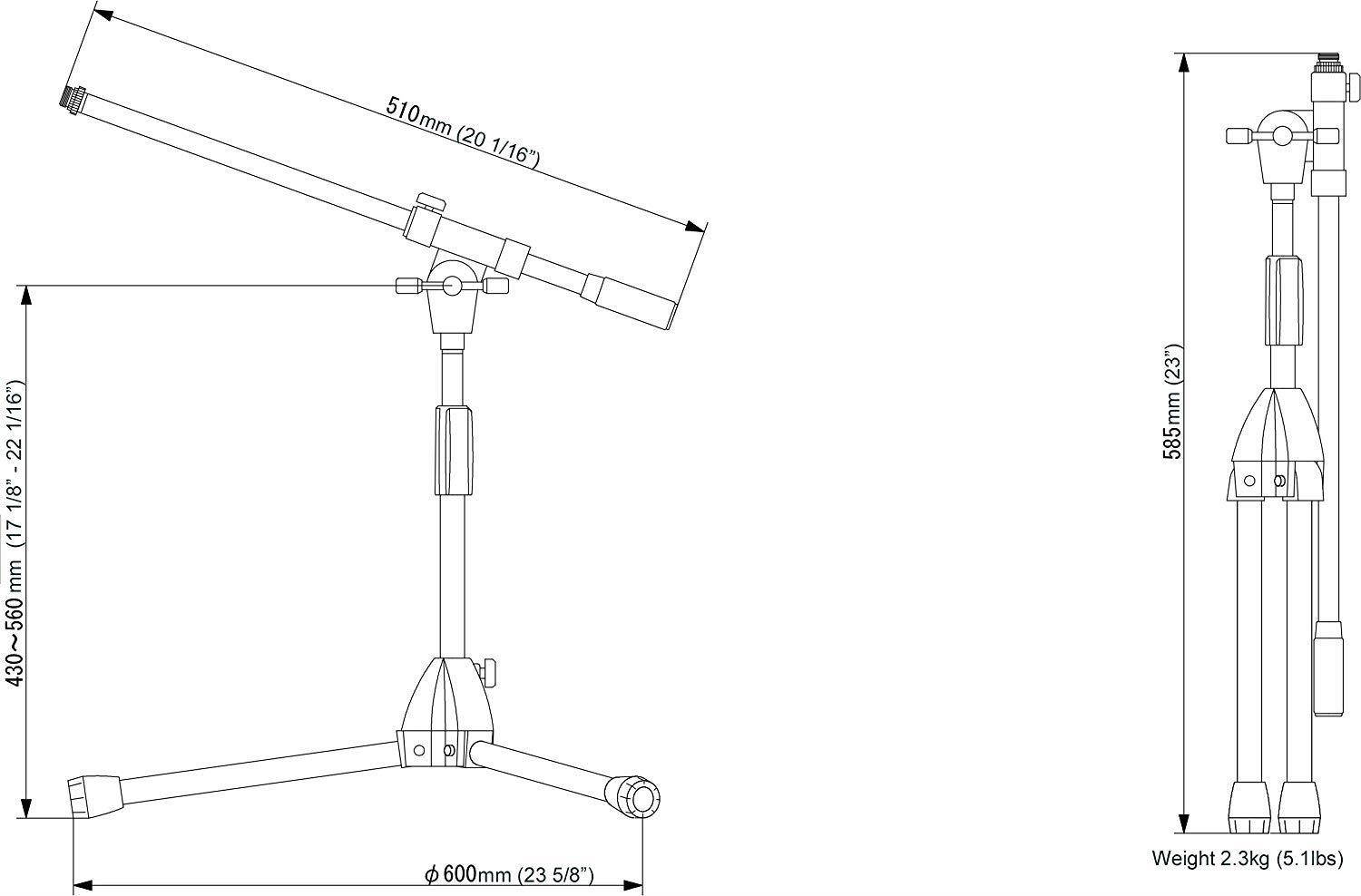 TAMA MS205STBK Low Profile Boom Stand, Black (