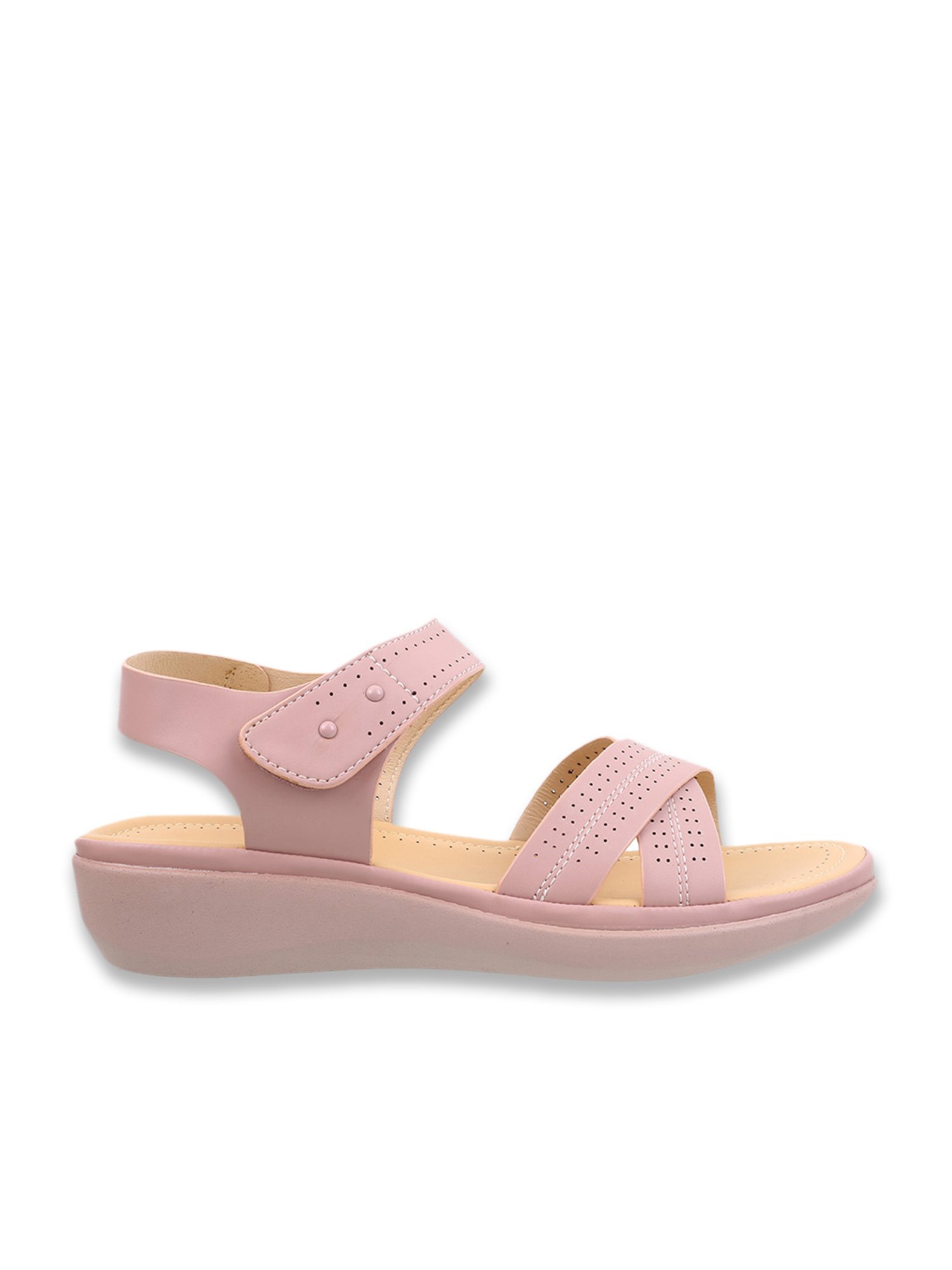 Metro Women's Peach Ankle Strap Wedges