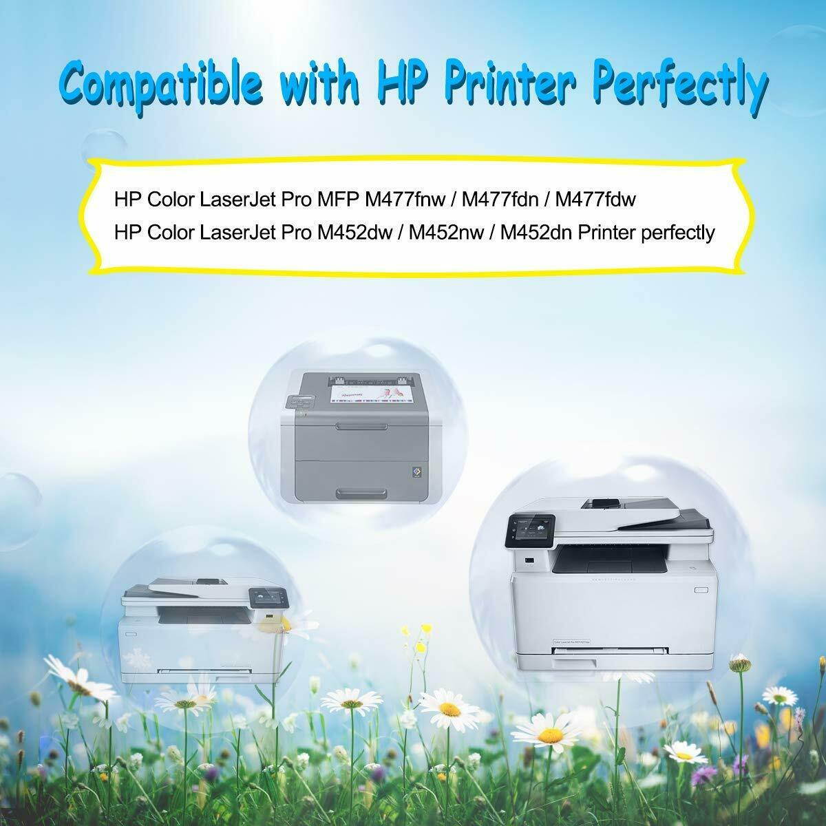 4 Toner for HP 410A CF410A Color Laserjet Pro Mfp M477fnw M477fdw M477fdn M452dn