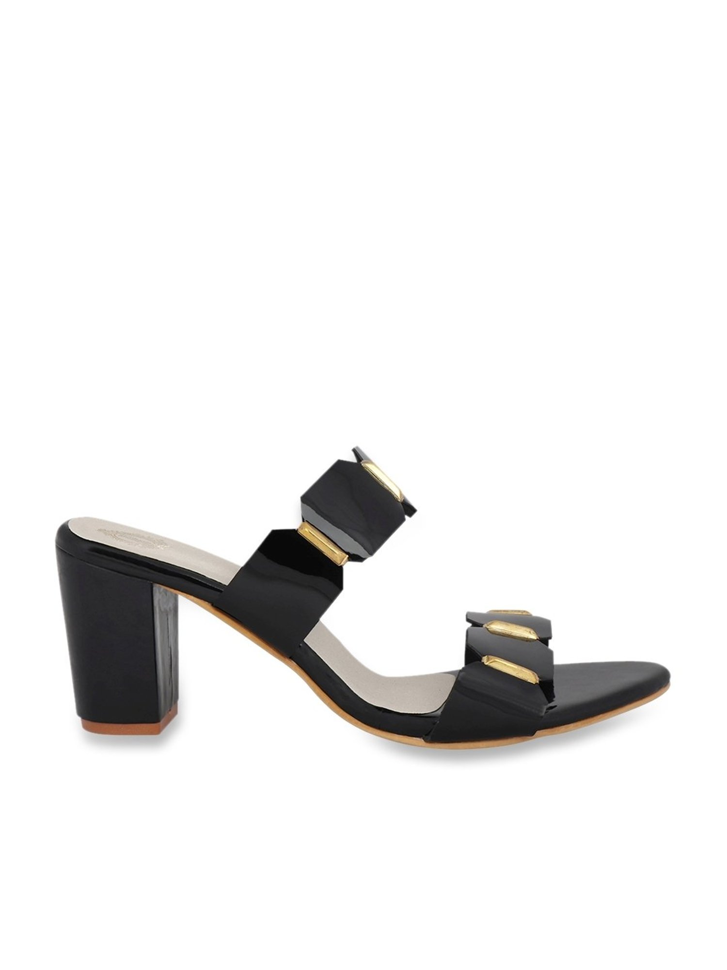 Shoetopia Women's Black Casual Sandals