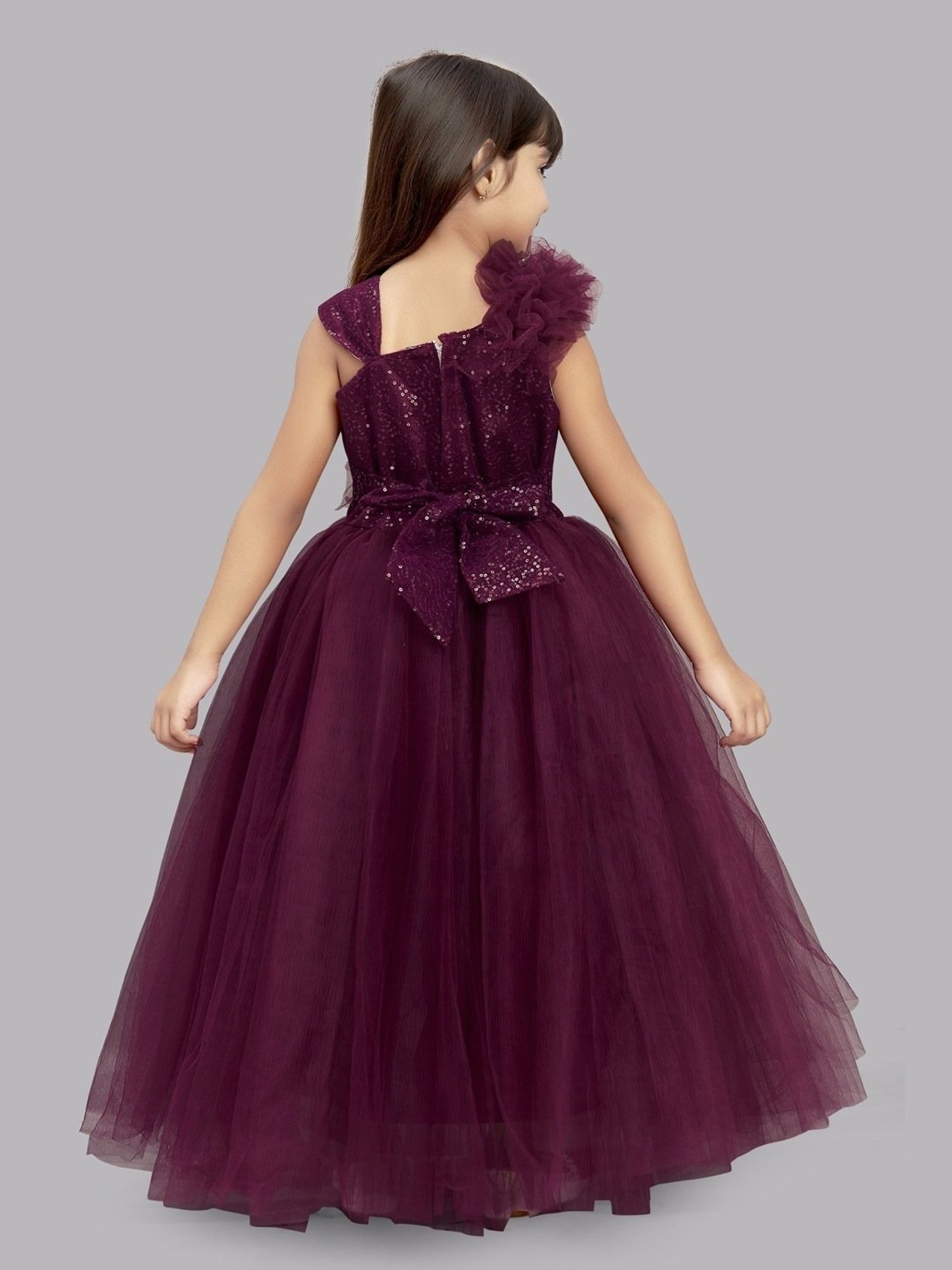 Pink Chick Kids Burgundy Sequence Gown