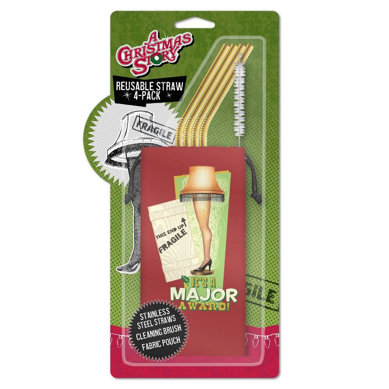 A Christmas Story Metal Reusable Straw Set