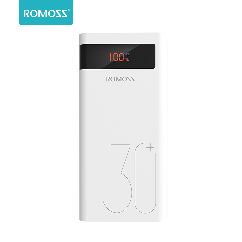 ROMOSS 30000mAh Type-C PD Portable Charger 3 Outputs and 3 Inputs Power Bank, 18W Fast Charge External Battery Packs Compatible with iPhone Xs Max, MacBook, iPad Pro, Samsung S8 (S9 is not)
