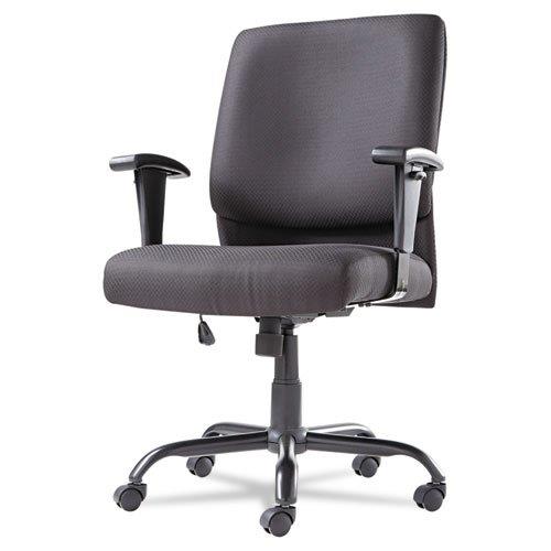 OIF - OIFBT4510 - Big and Tall Swivel/Tilt Mid-Back Chair, Height Adjustable T-Bar Arms, Black