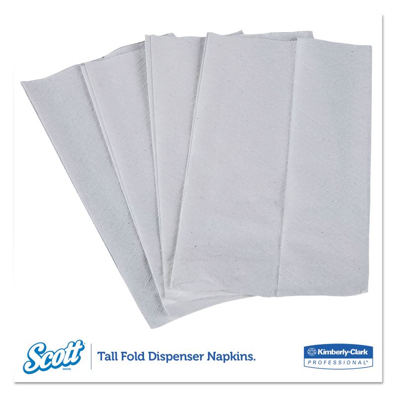 KIMBERLY CLARK Tall-Fold Dispenser Napkins, 1-Ply, 7 x 13 1/2, White, 250/Pack, 40 Packs/Carton