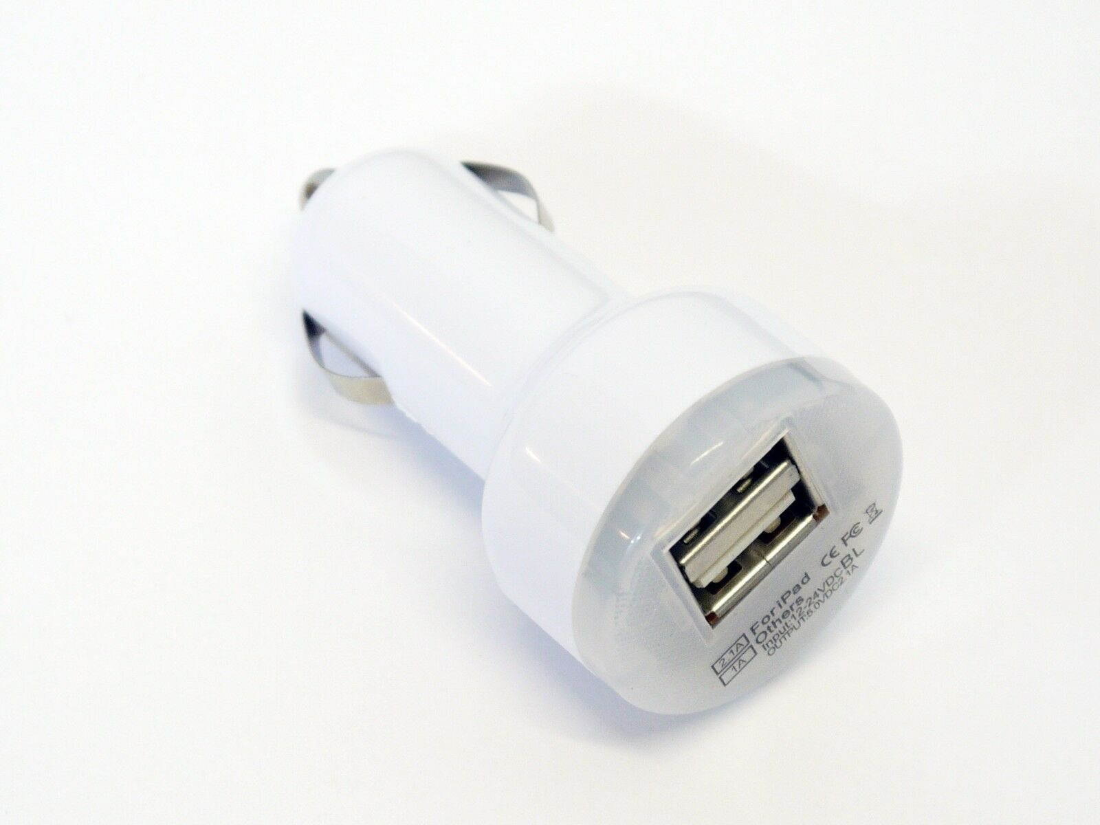 White Dual Double USB Port Car Adapter Charger for iPhone iPad Samsung Galaxy