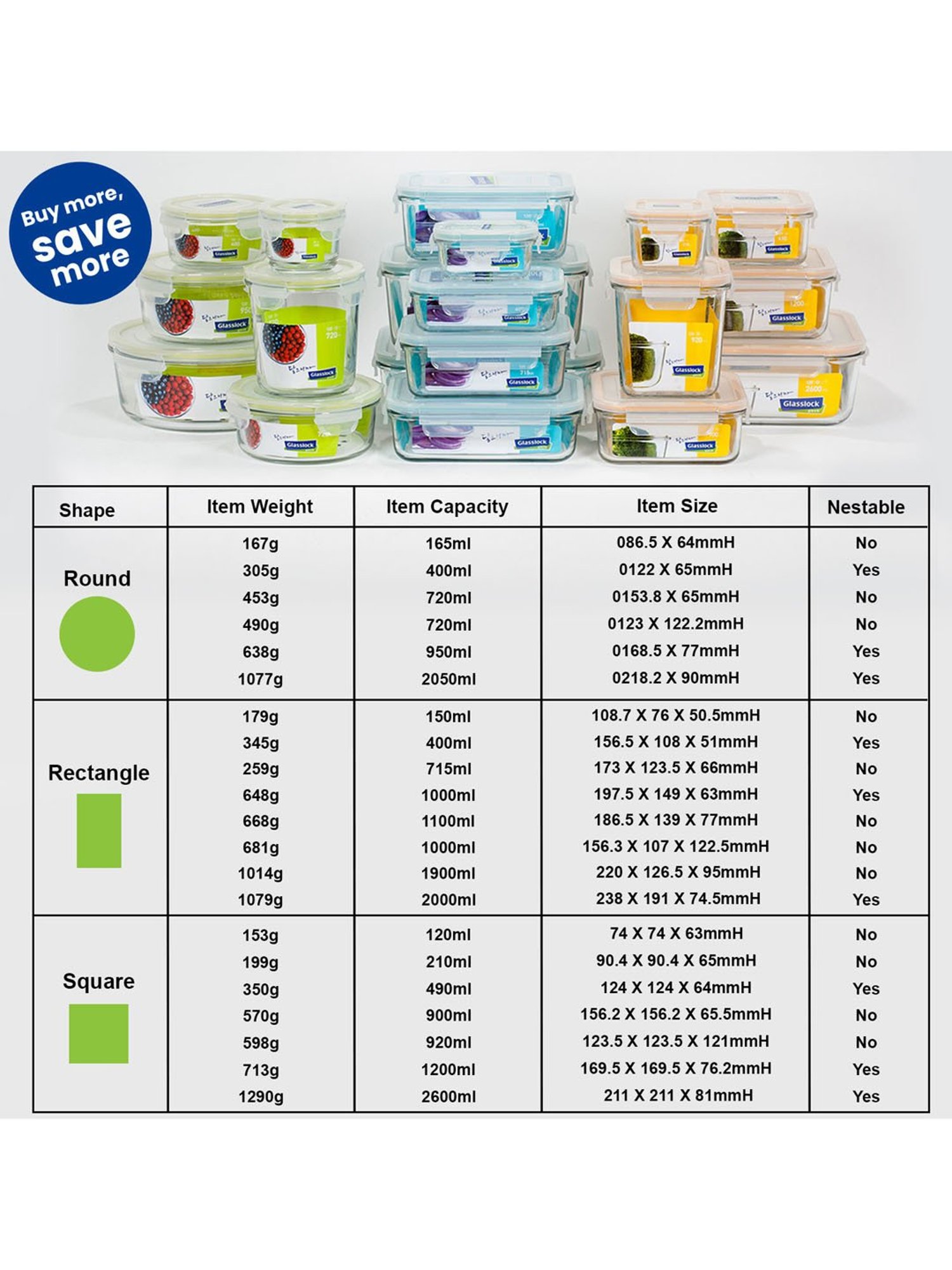 Borosilicate Glass Containers with Lids Microwave Safe Container for Glass Food Storage Containers