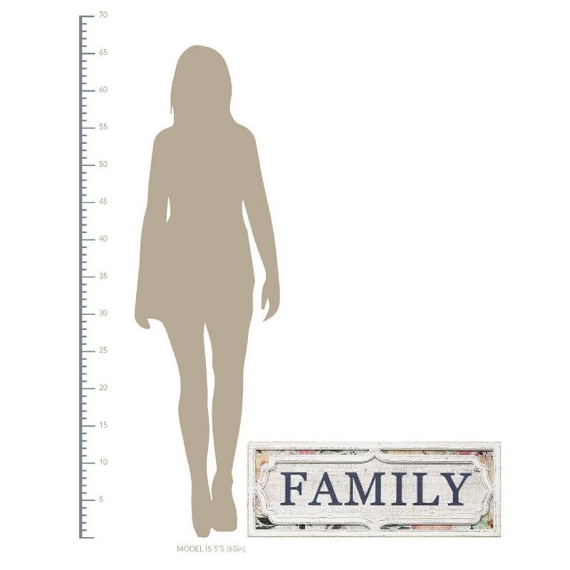 31.5" x 11.81" Floral Family Wall Décor White/Blue - Stratton Home Décor